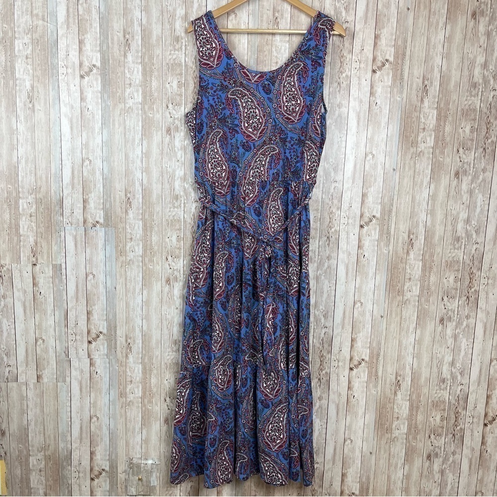 Talbots Paisley Print Tiered Midi Sleeveless Dress Size XL Women - Picture 7 of 11